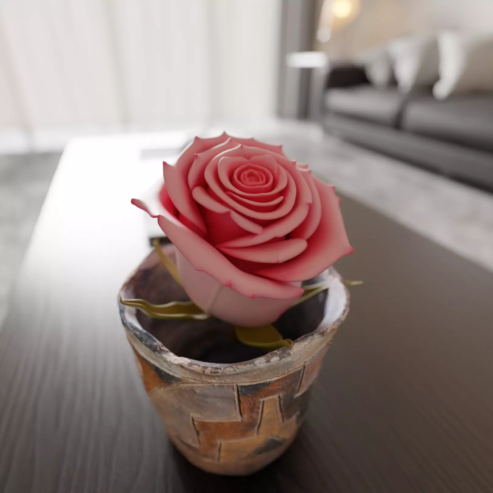 Rose flower 3D print model_0