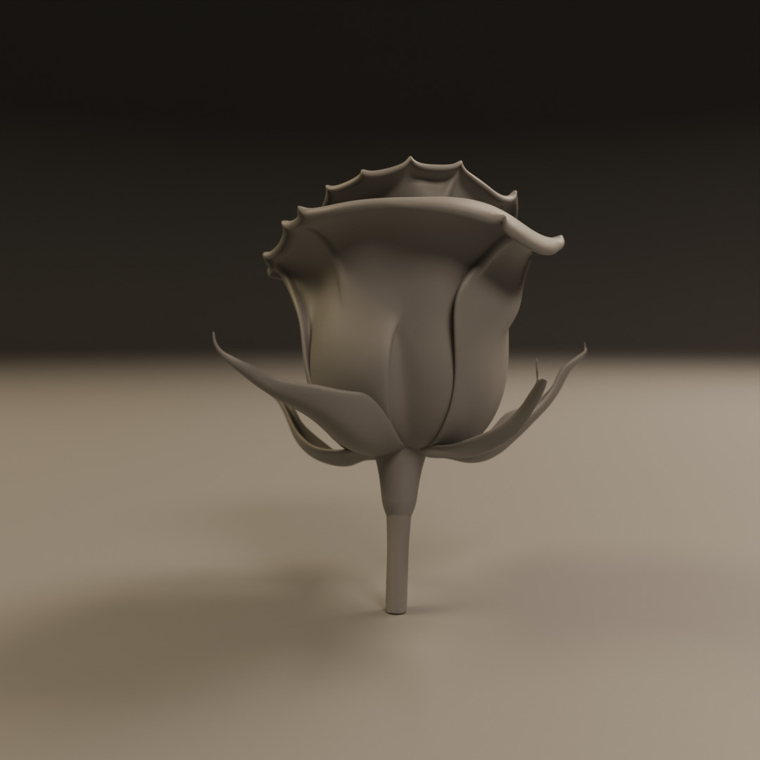 Rose flower 3D print model_3
