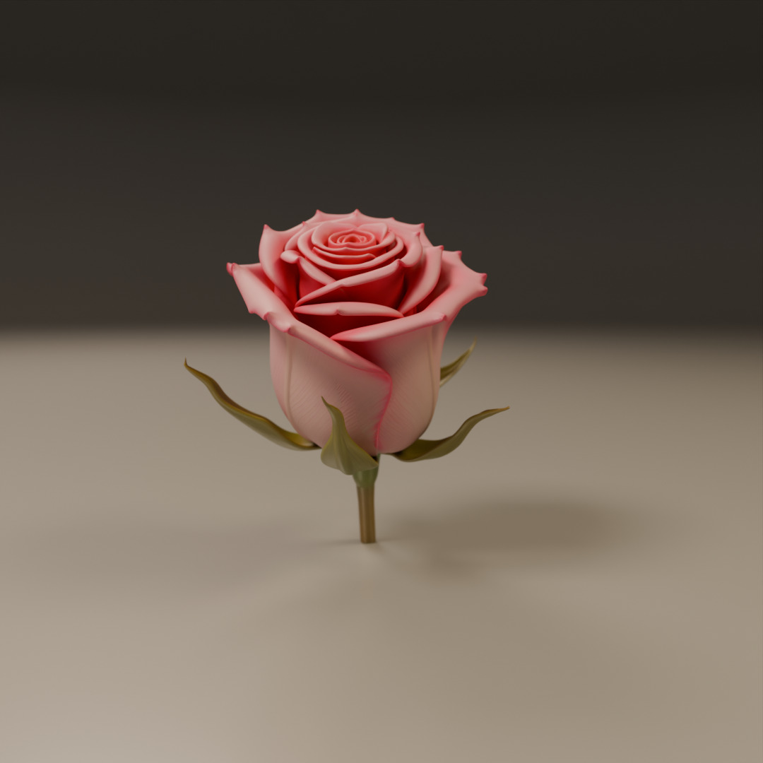 Rose flower 3D print model_16