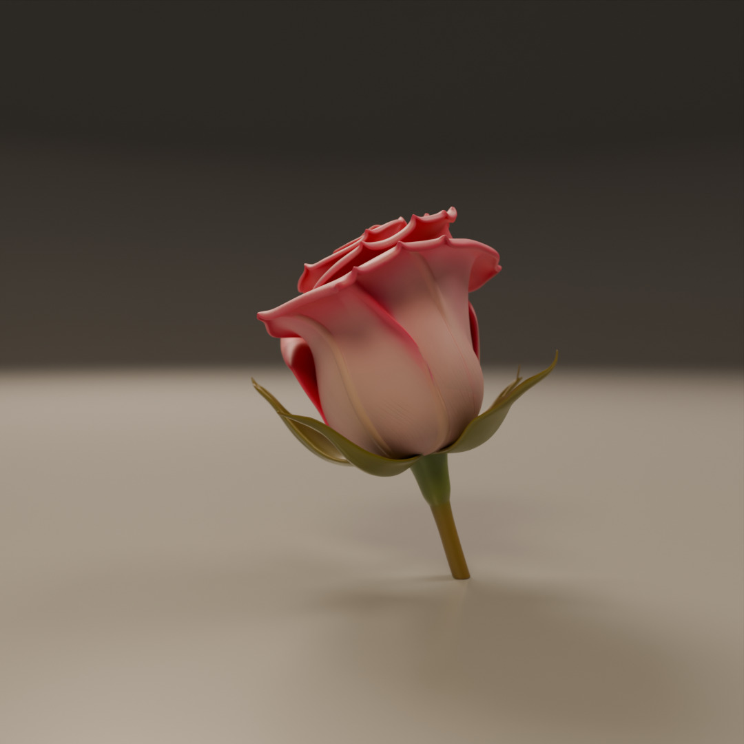 Rose flower 3D print model_10
