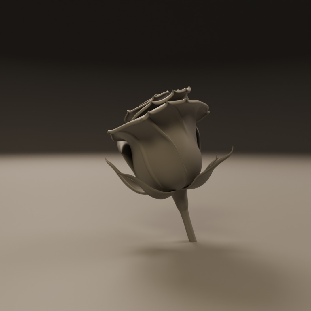 Rose flower 3D print model_2
