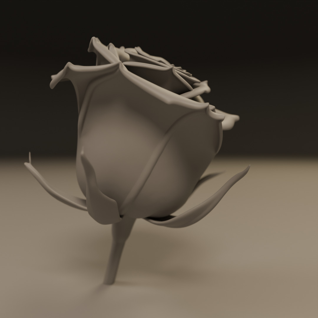 Rose flower 3D print model_4