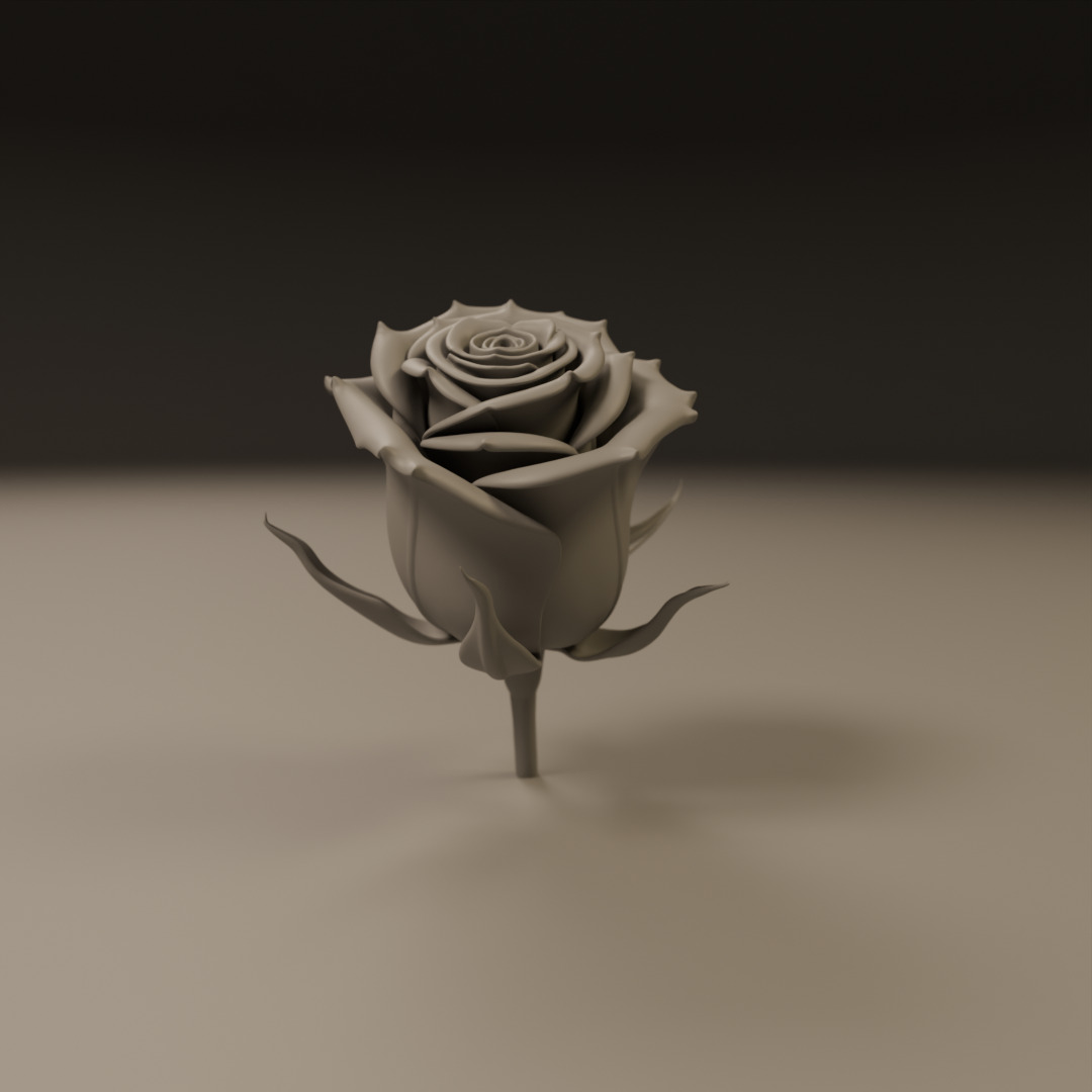 Rose flower 3D print model_8