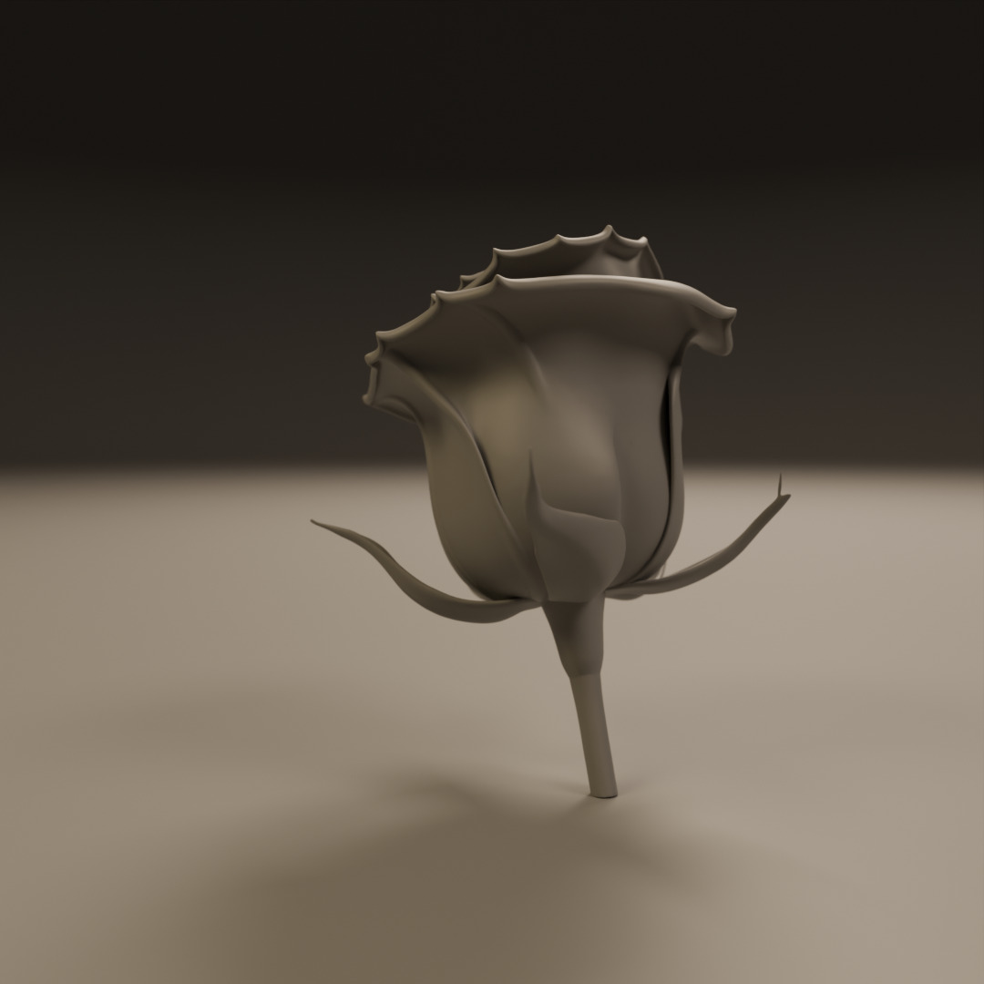 Rose flower 3D print model_6