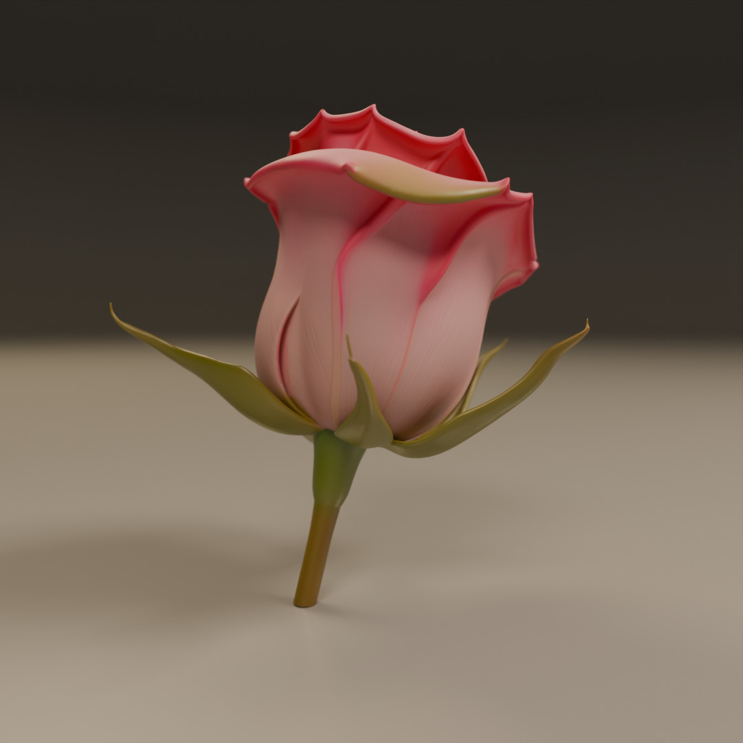 Rose flower 3D print model_15