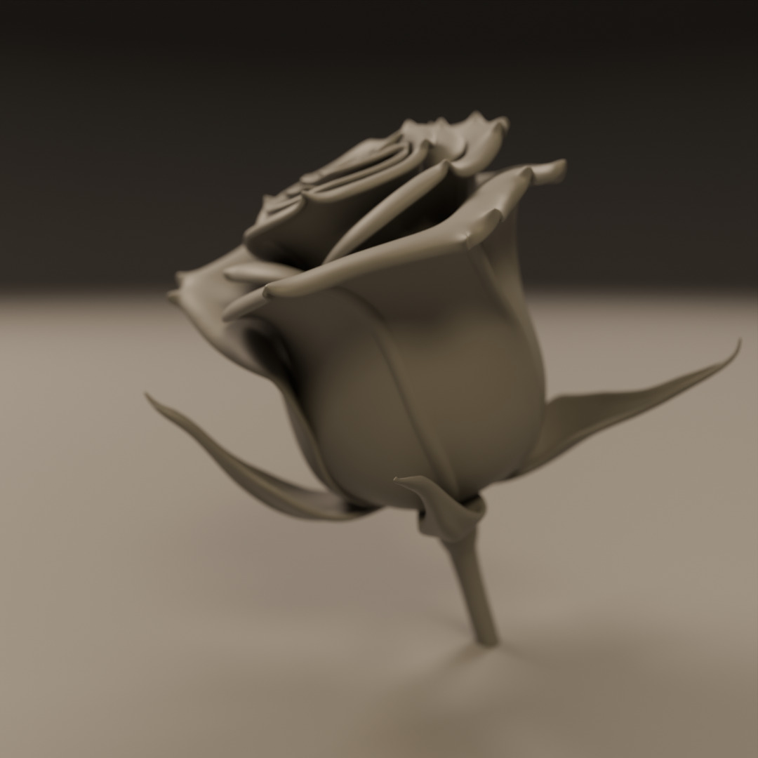 Rose flower 3D print model_5