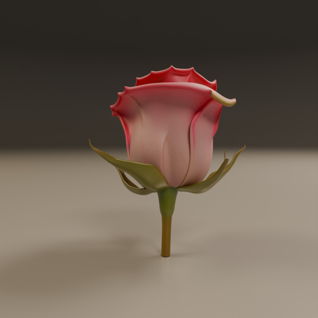 Rose flower 3D print model_11