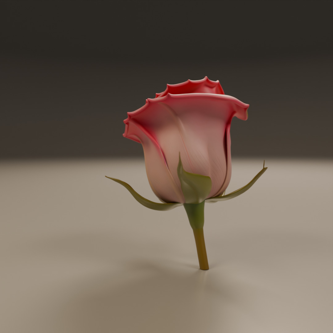 Rose flower 3D print model_14