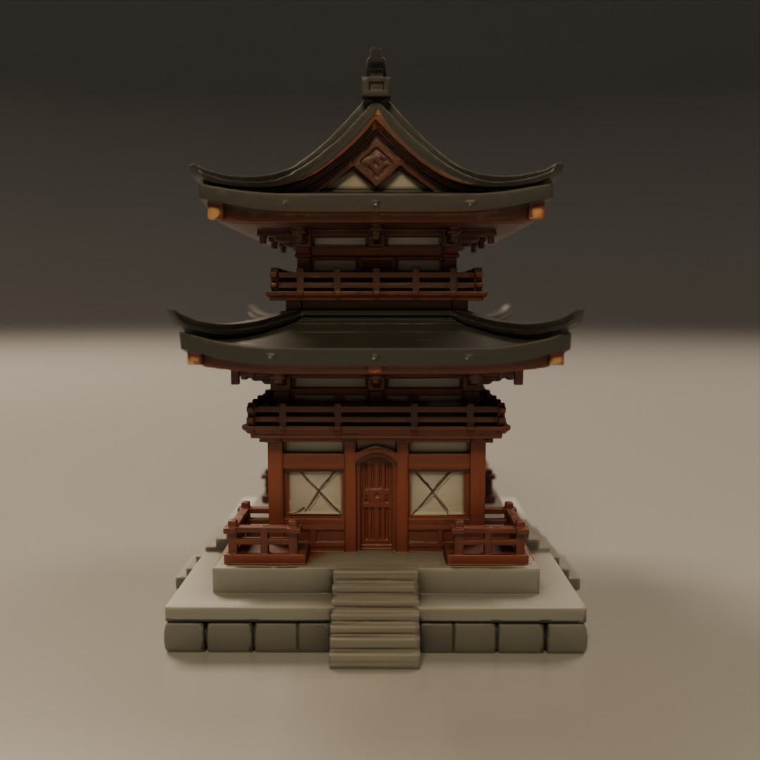japanese temple 3D print model_10