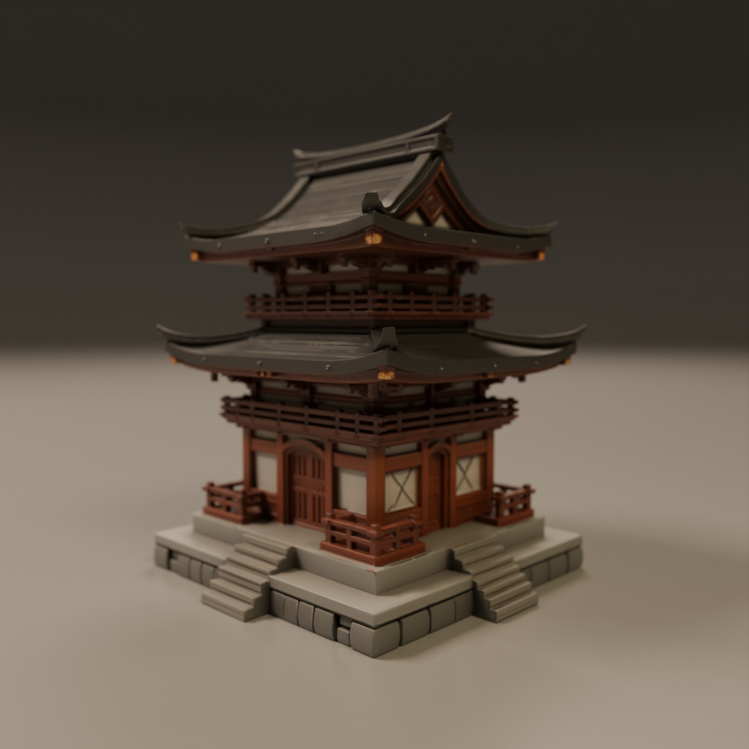 japanese temple 3D print model_13