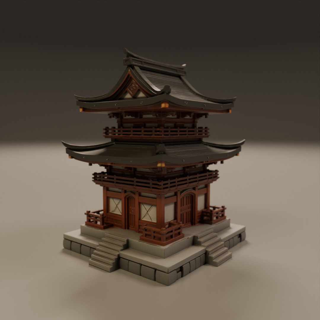 japanese temple 3D print model_14