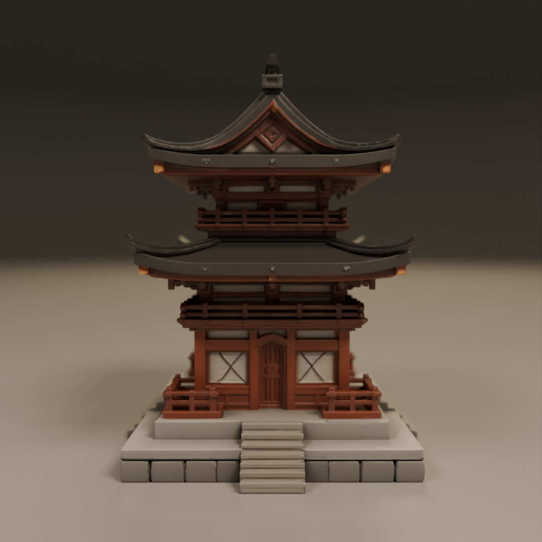 japanese temple 3D print model_9