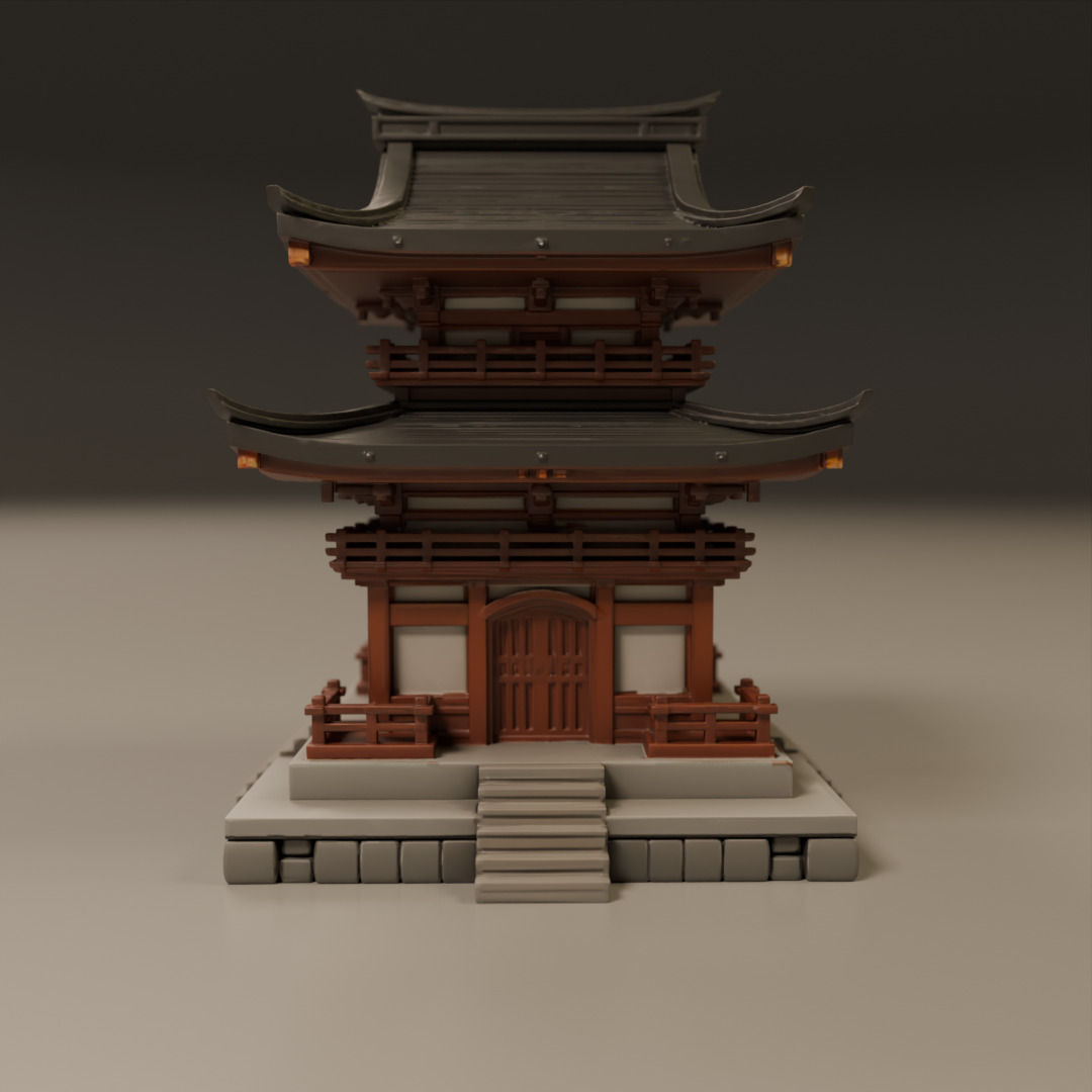 japanese temple 3D print model_16