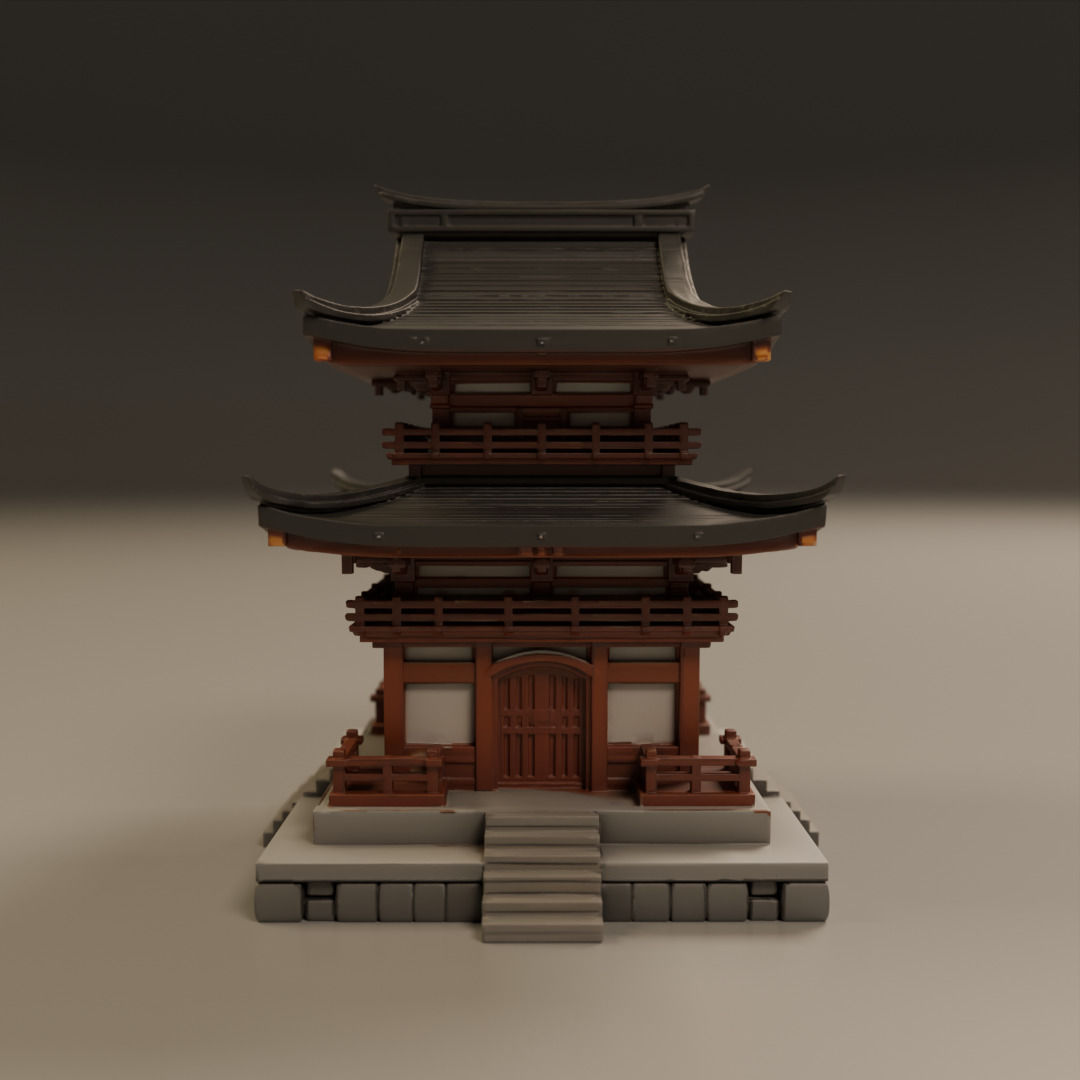 japanese temple 3D print model_11