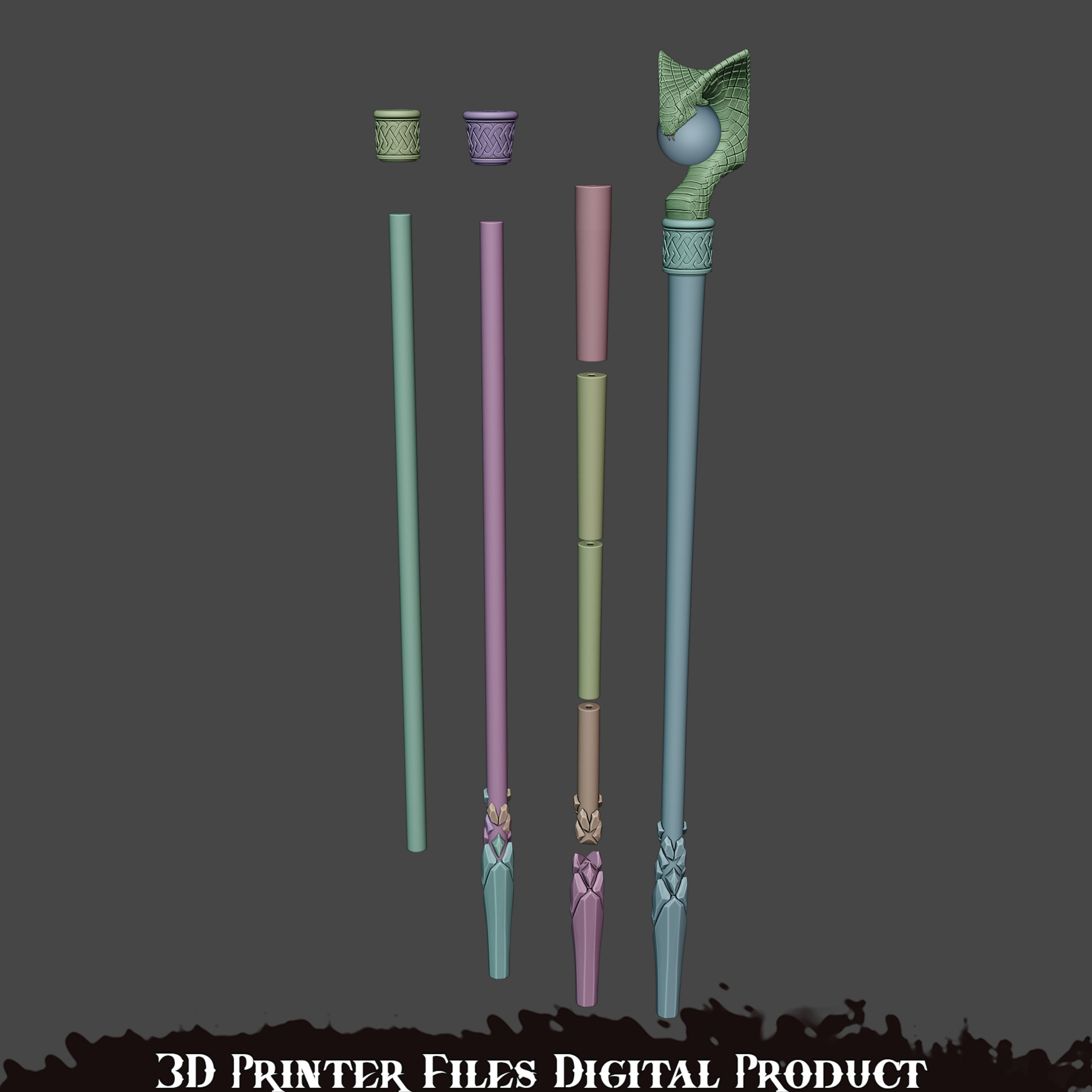 President Loki Cosplay Cane Marvel Rivals 3D print model_10