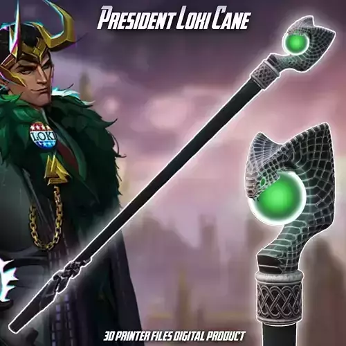 President Loki Cosplay Cane Marvel Rivals