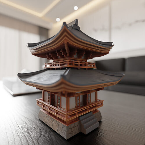 japanese temple 3D print model