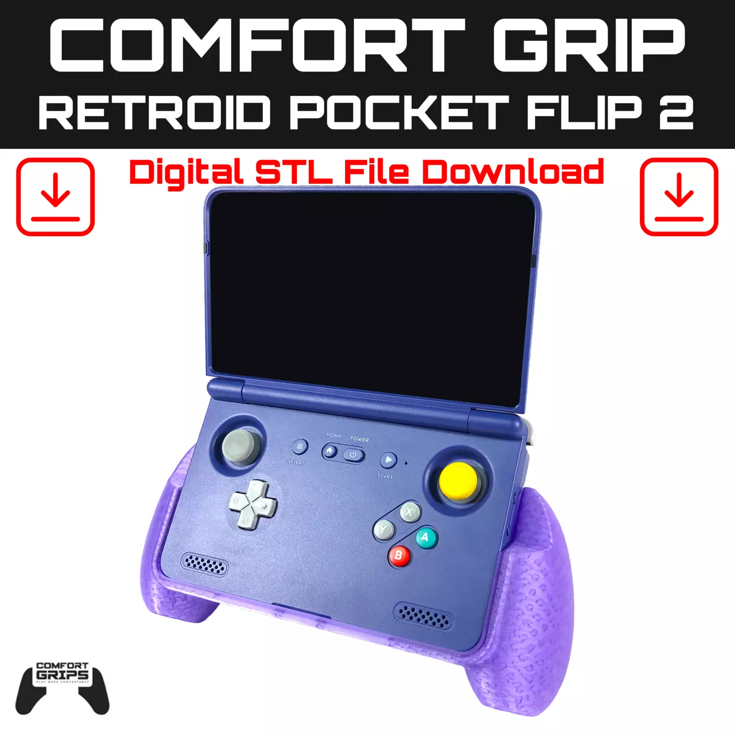 Retroid Pocket Flip 2 Comfort Grip Case 3D print model_0