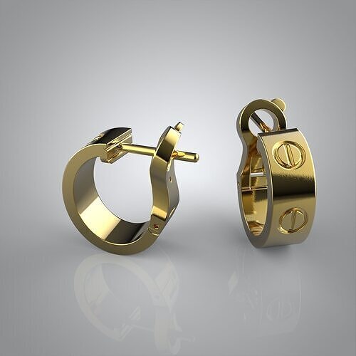 Cartier Love earings 3D print model