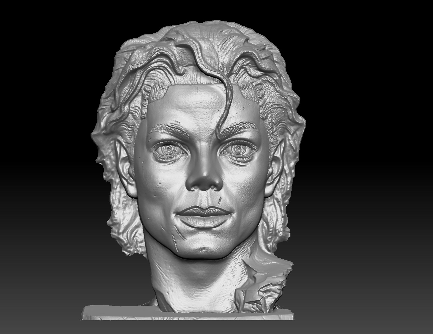 Michael Jackson 3D Bas-Relief Model  3D print model_5