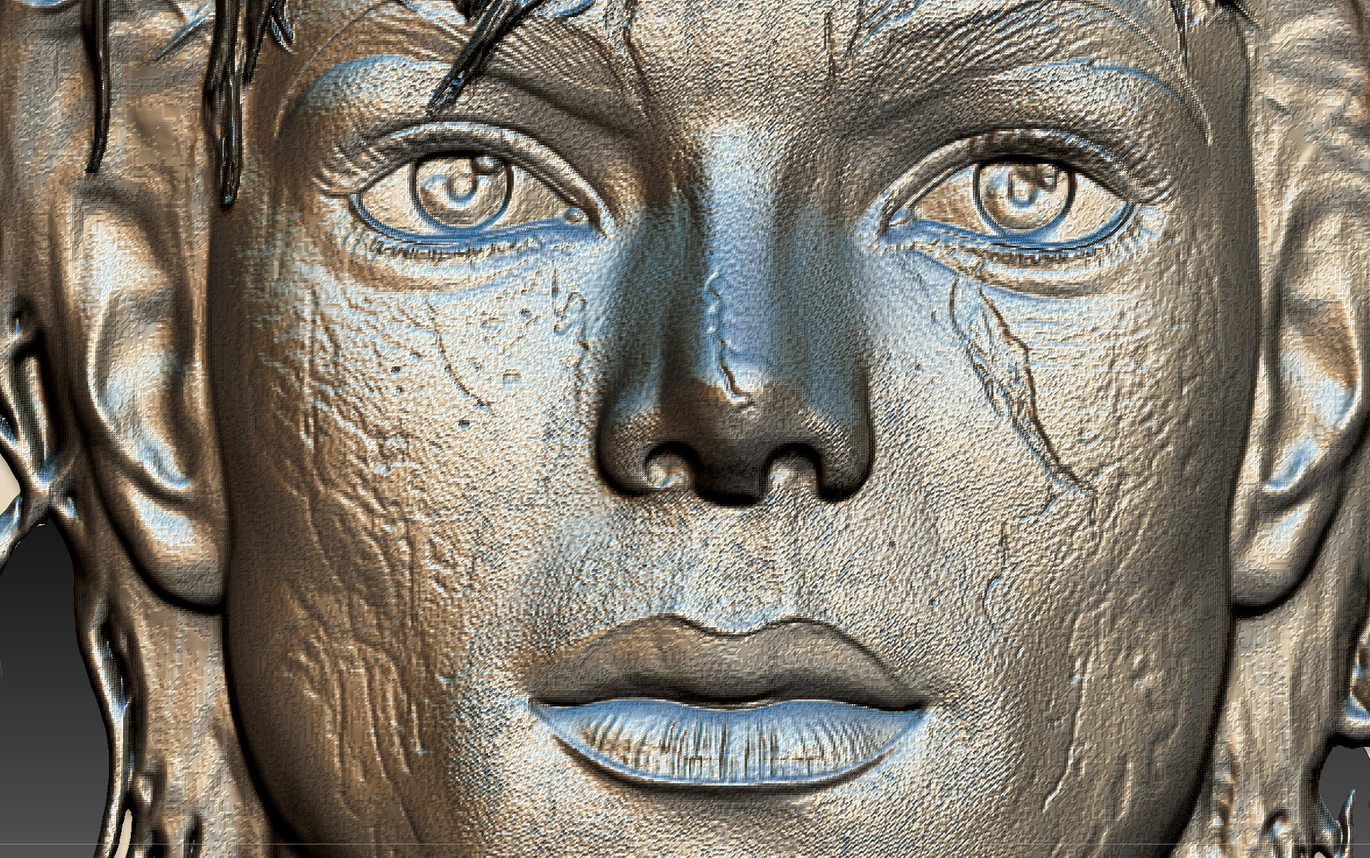 Michael Jackson 3D Bas-Relief Model  3D print model_11