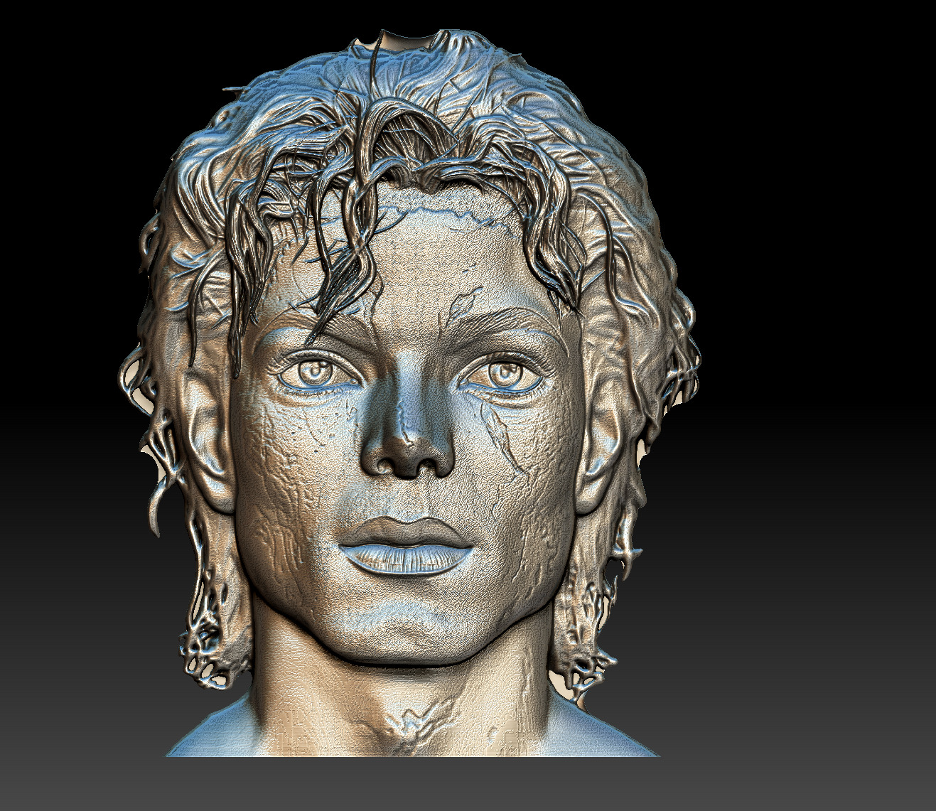 Michael Jackson 3D Bas-Relief Model  3D print model_10