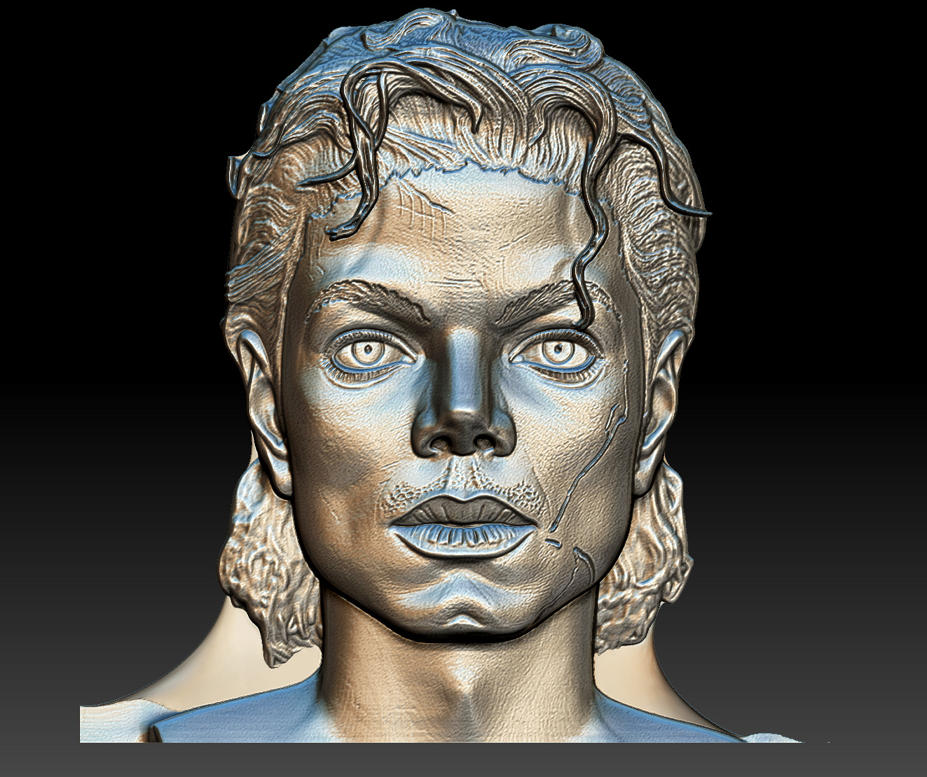 Michael Jackson 3D Bas-Relief Model  3D print model_9