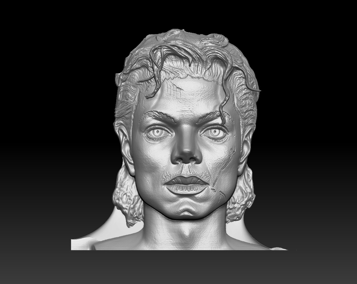 Michael Jackson 3D Bas-Relief Model  3D print model_7
