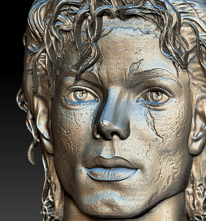 Michael Jackson 3D Bas-Relief Model  3D print model_12