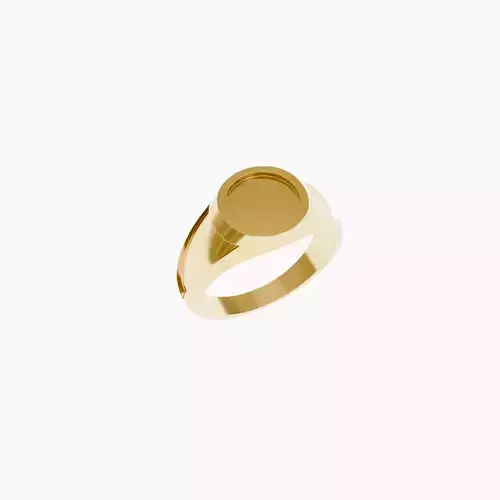 10mm Round Class Ring Style Signet Ring Base 3d Model
