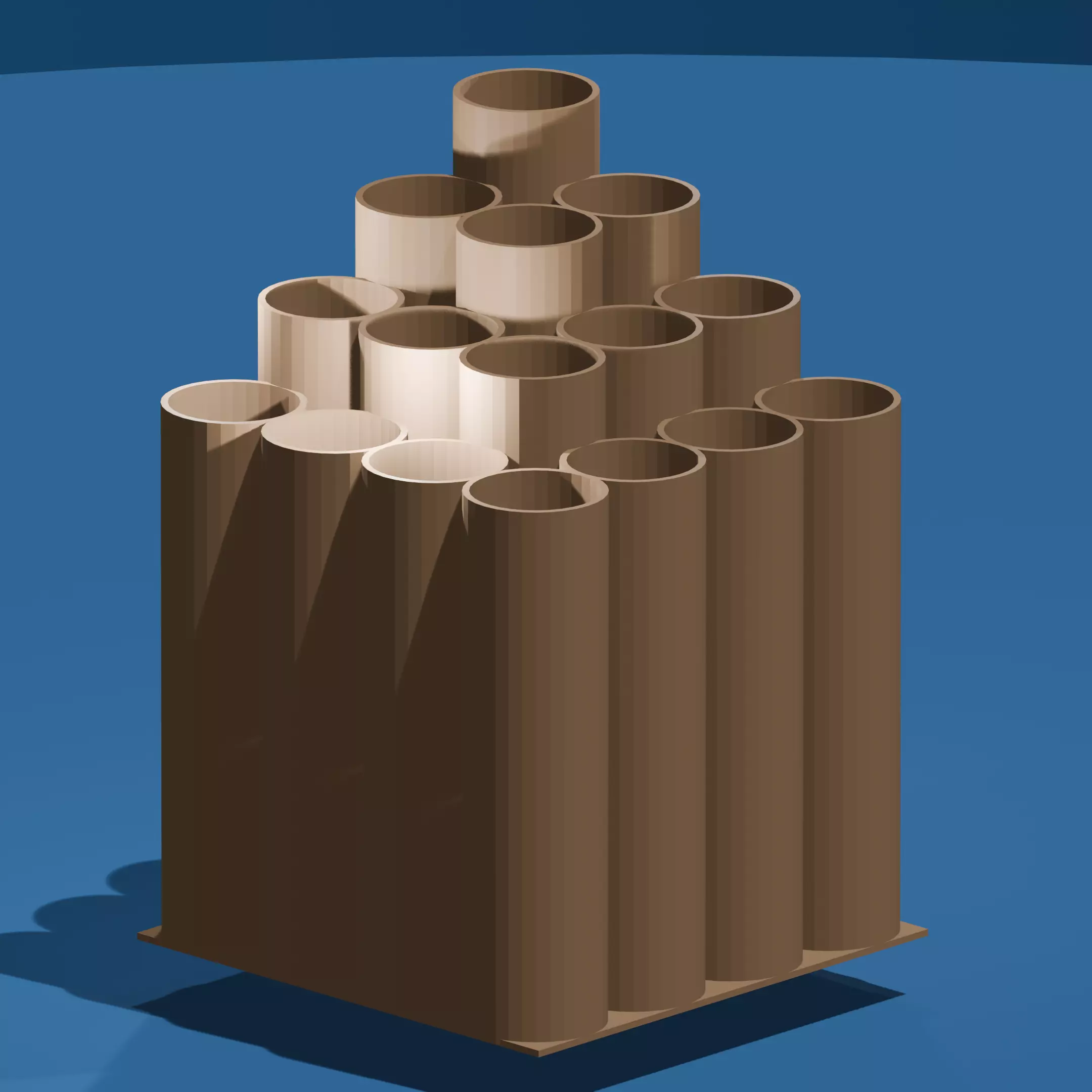 16-slot brush holder with 2 different styles 3D print model_0