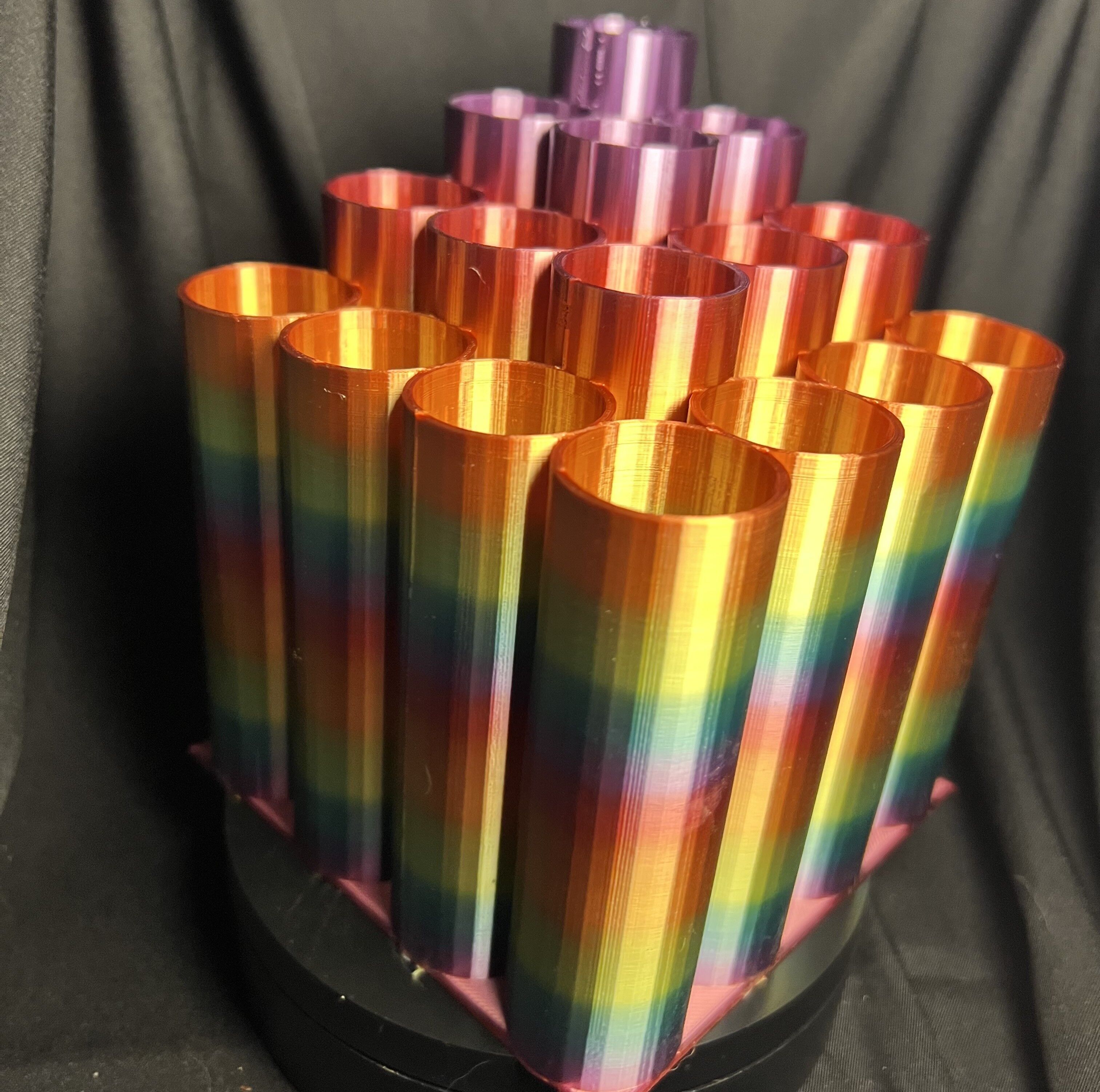 16-slot brush holder with 2 different styles 3D print model_7