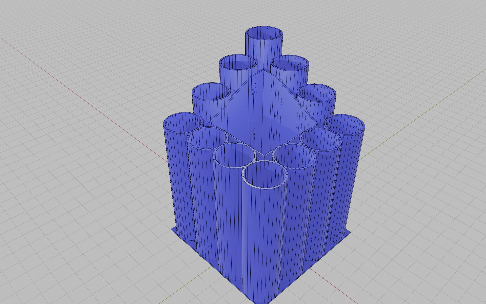 16-slot brush holder with 2 different styles 3D print model_9