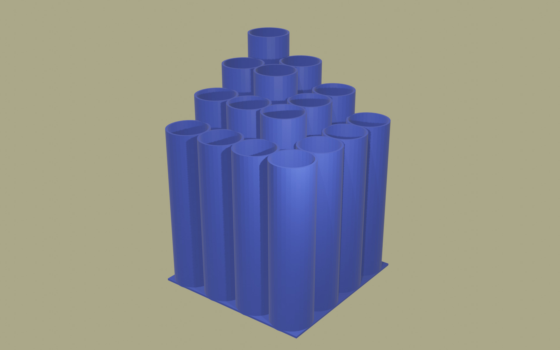 16-slot brush holder with 2 different styles 3D print model_10