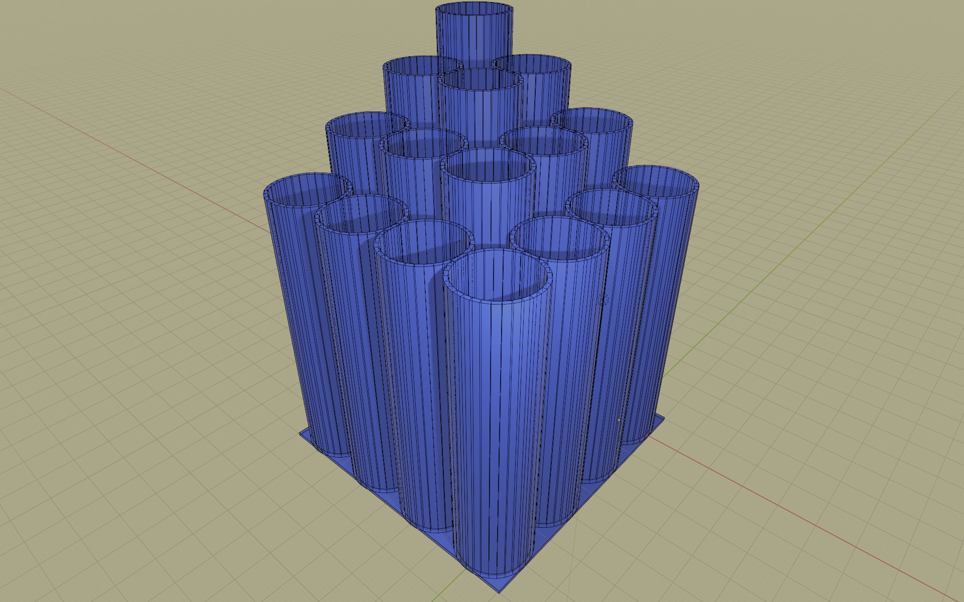 16-slot brush holder with 2 different styles 3D print model_8