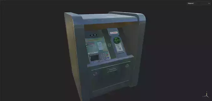 Realistic ATM Machine 3D Model With Textures Game Ready 