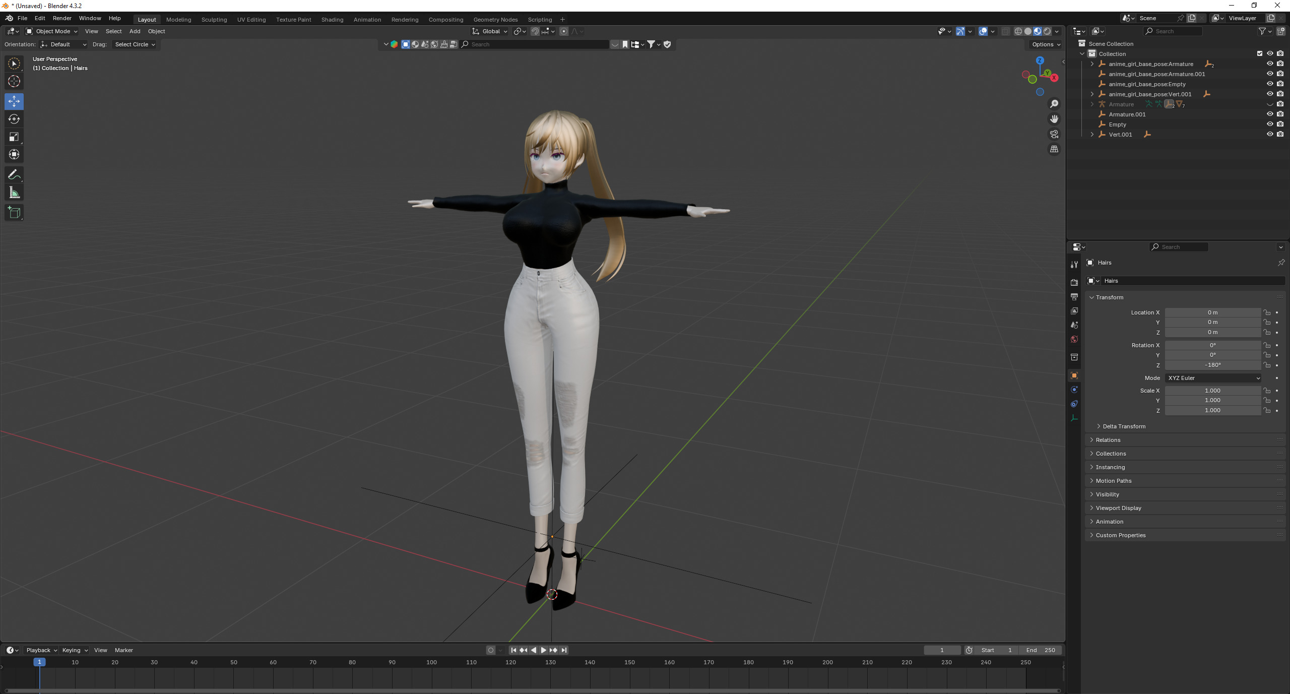 Game Sexy Anime Girl Character rigged - Yeon Low-poly 3D model_20
