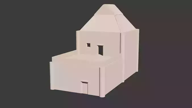 Medieval House Lowpoly 3D Model