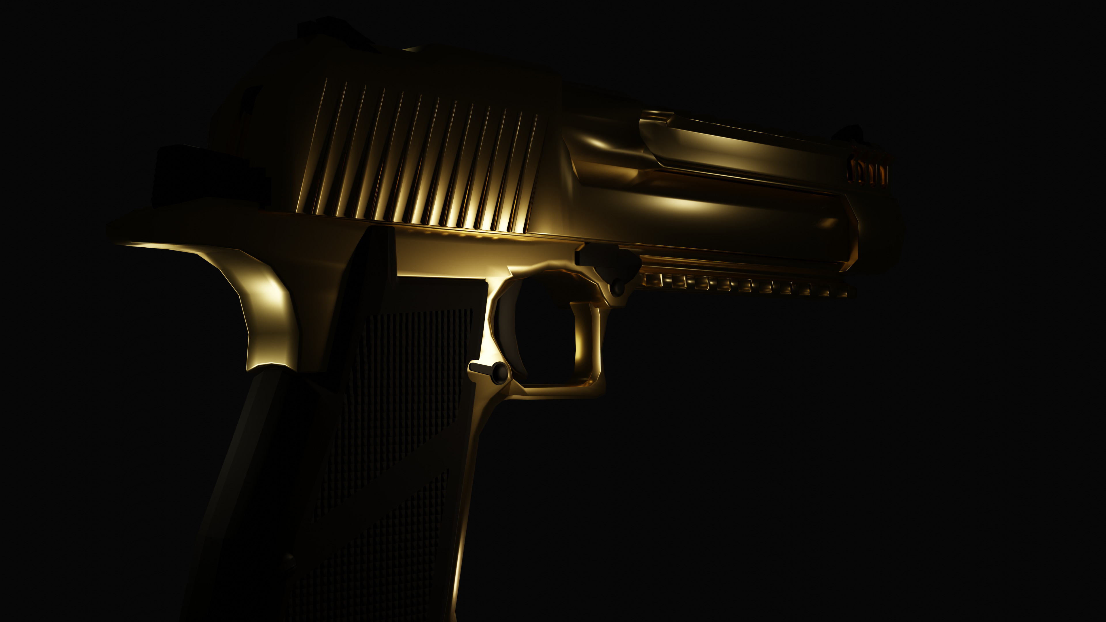 Desert Eagle Low-poly 3D model_6
