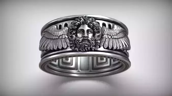 Jupiter Head and Eagle Wings Roman God of Sky and Thunder