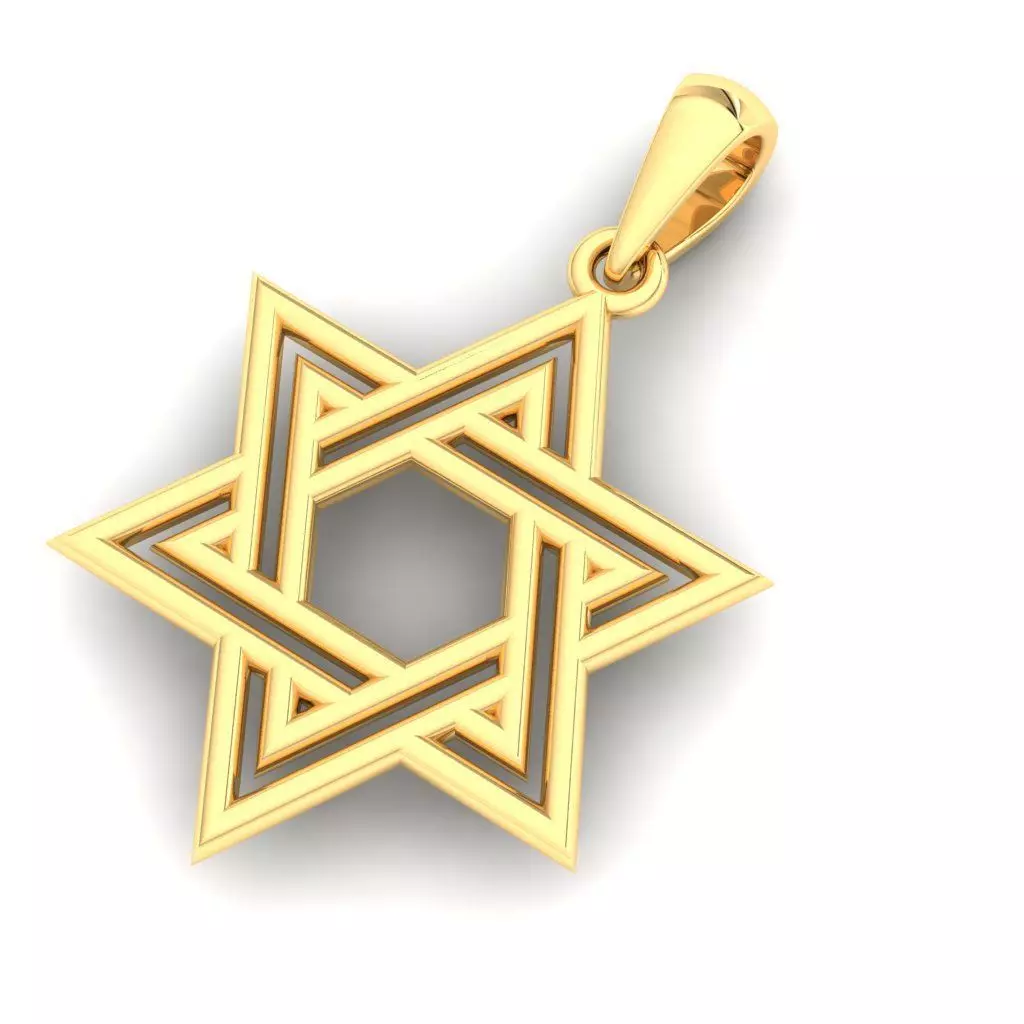 Star David Pendant 3dm and stl file 3D print model