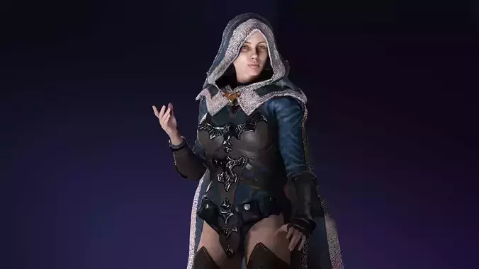 Frost Mage Low-poly 3D model