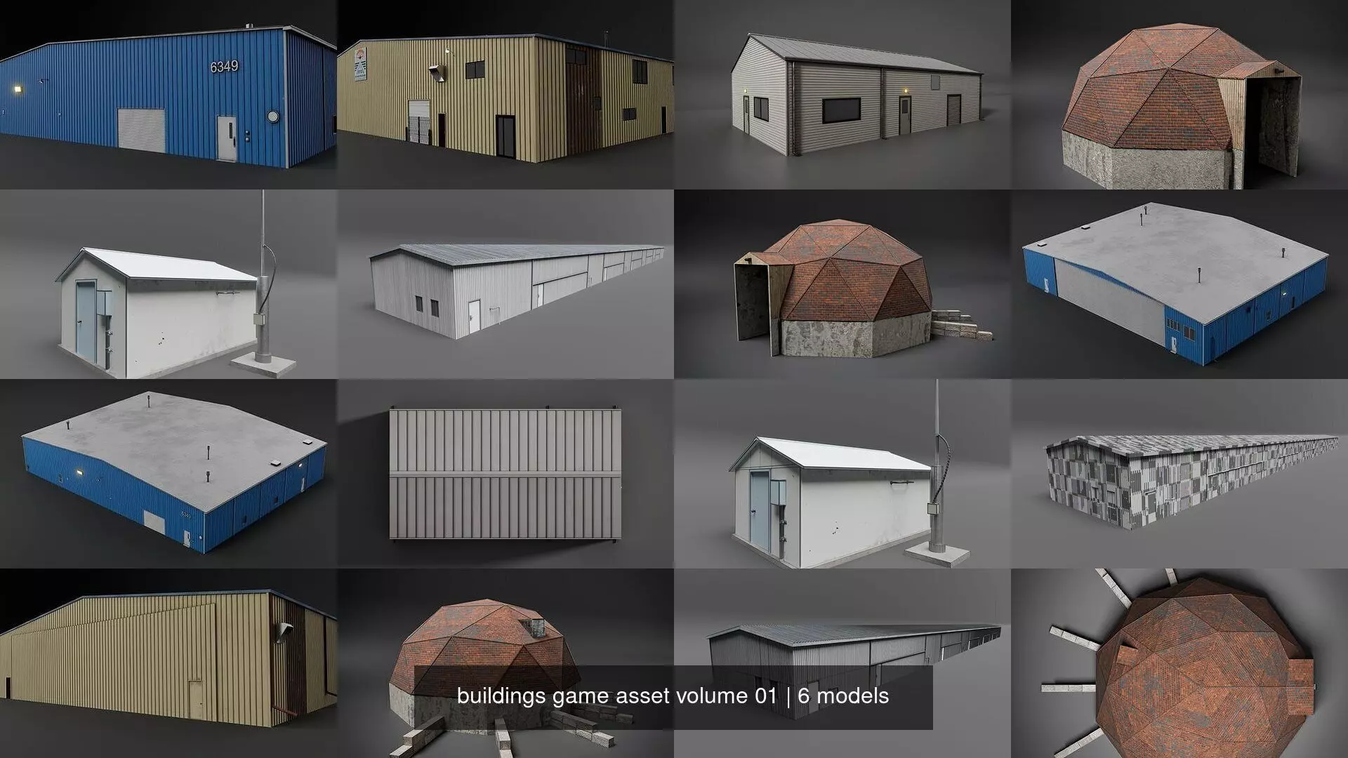 buildings game asset volume 01 3D Model Collection_1