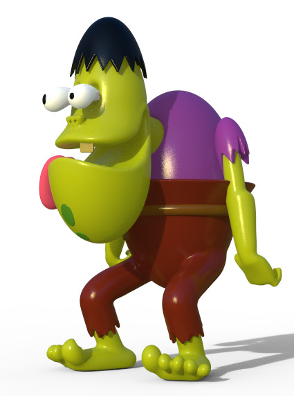 GRUBBER FROM THE GANGREEN GANG - PARTS AND COMPLETE 3D print model_2