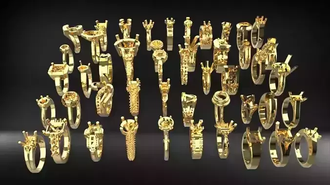 100 Various Solitaire Promise ring Jewelry Collection Bulk Sale