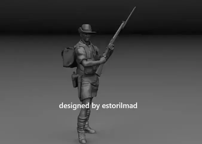 WW2 AUSTRALIAN SOLDIER ANZAC TOBRUK V5