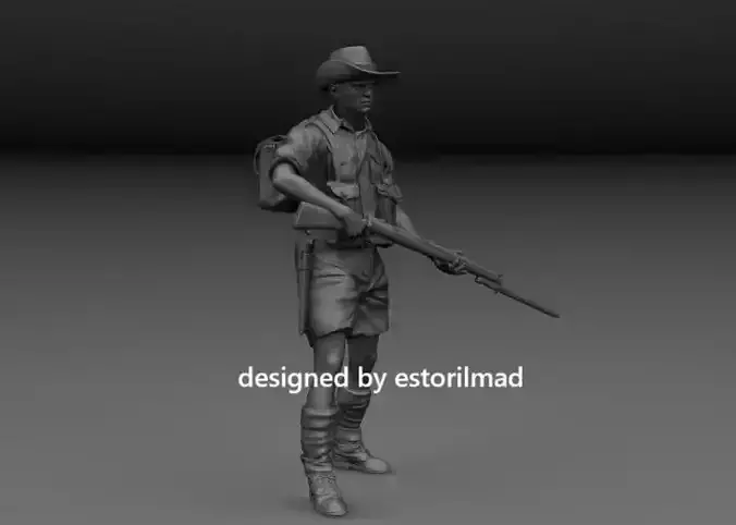 WW2 AUSTRALIAN SOLDIER ANZAC TOBRUK V4
