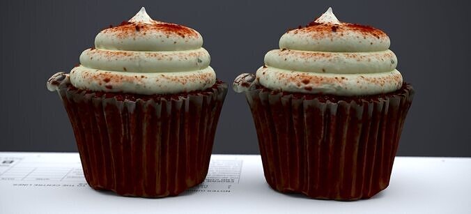 RED VELVET CUP CAKE 2024 3D model 6