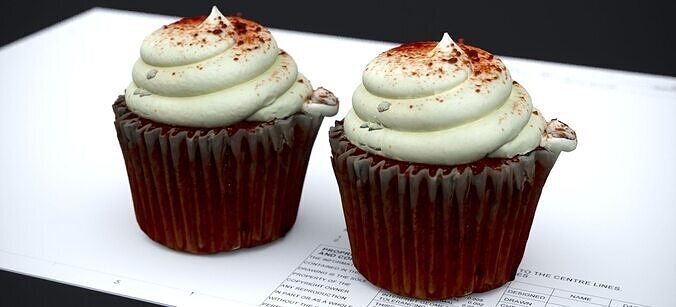 RED VELVET CUP CAKE 2024 3D model 3