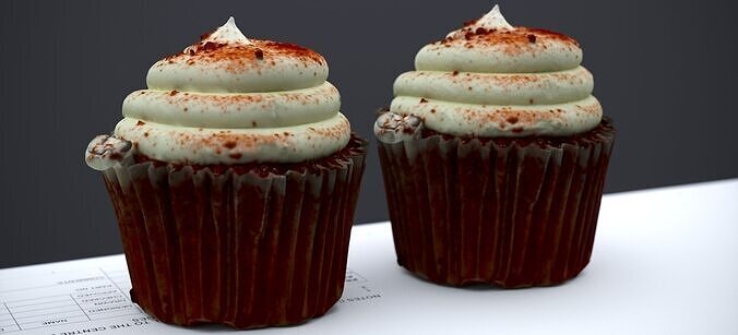 RED VELVET CUP CAKE 2024 3D model 5